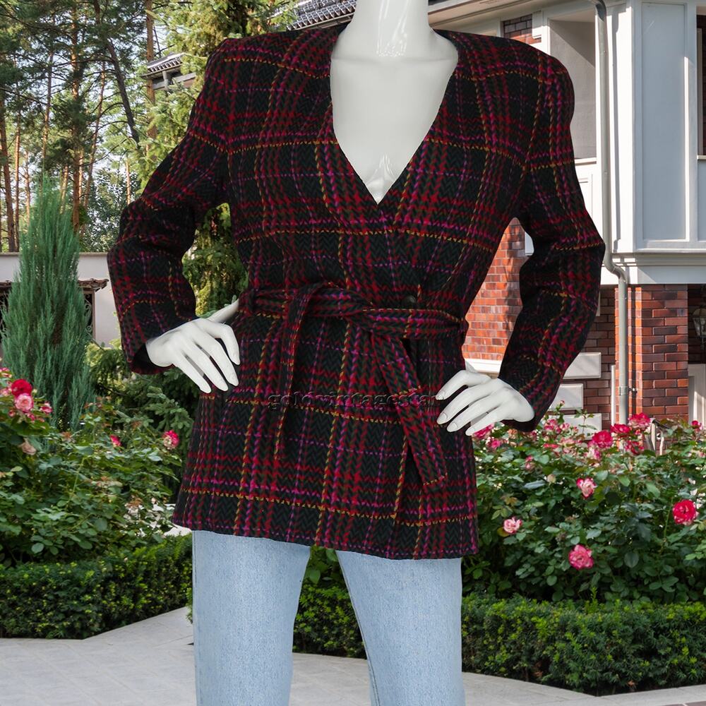 Pendleton Bright Neon Plaid Wool Jacket M Retro Chic